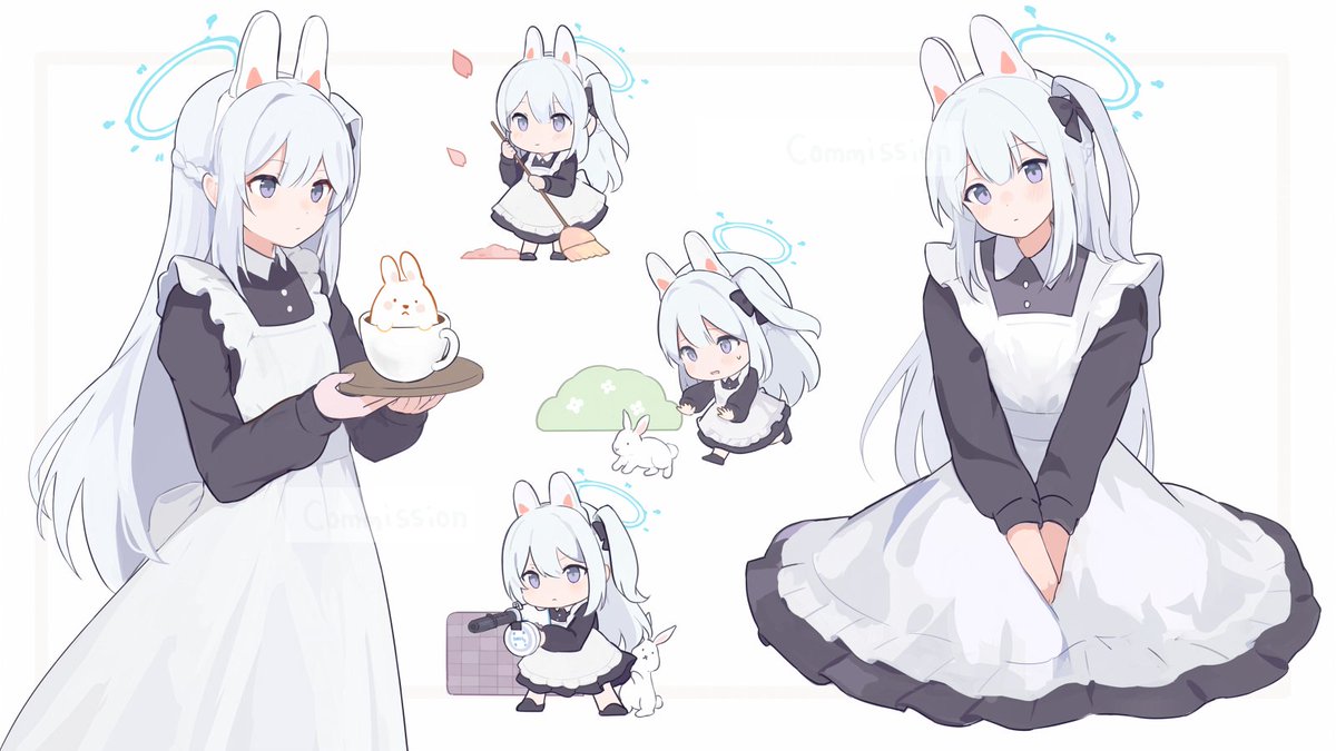 miyako (blue archive) 1girl long hair blush simple background long sleeves white background dress  illustration images