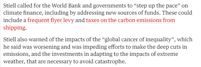 UN climate chief @simonstiell on stepping up the pace on climate finance. Interesting takes on new funding sources.