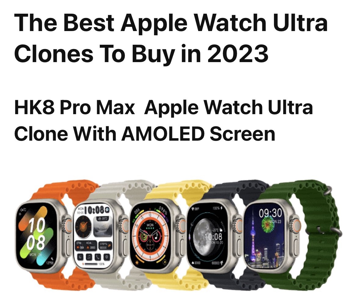 Apple Watch Ultra に似た中国製の Android クローン時計の可能性。 この動画の時計がAndroidクローンなら Bluetooth コントローラーとペアリングすることは容易で 最新の AOSP / Android デバイスであればどれでもペアリング出来る可能性があります。 chinesesmartwatches.com/apple-watch-ul…