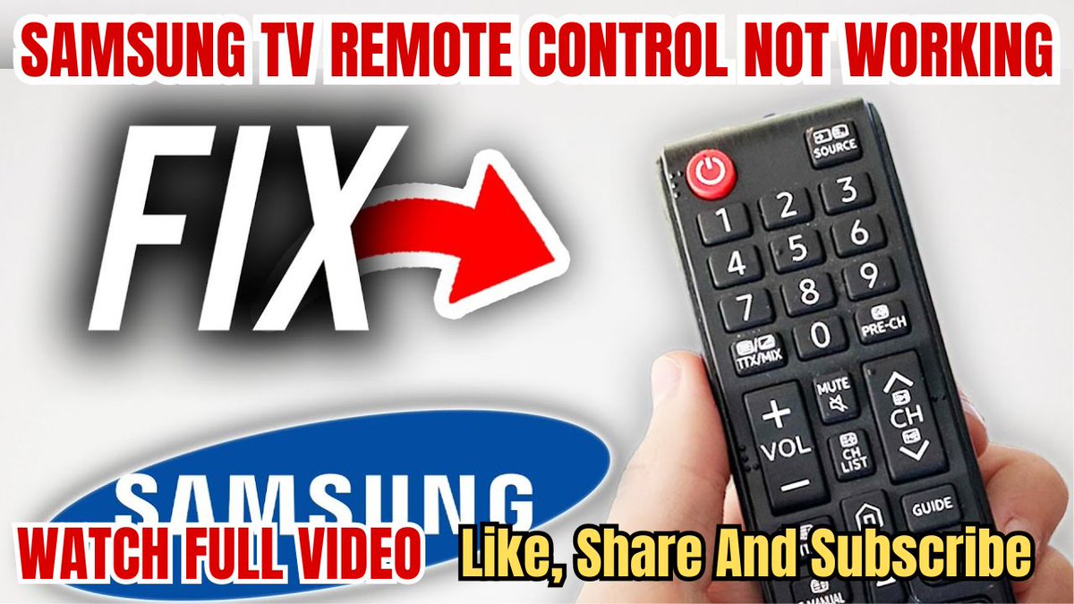 Samsung Tv Remote Control Not Working #ymaprotech
Watch Now- youtube.com/watch?v=V3DzWM…

#SamsungTV #RemoteControlIssue #TroubleshootingTips #BatteryReplacement #RemoteReset #IRSensorCleaning #RemotePairing #InterferenceReduction #FirmwareUpdate