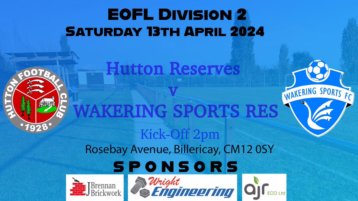@wakering_sports Reserves take the coach yet again this weekend, travelling to meet @huttonfc Reserves in @eofl Div 2. Good luck to all the @wakering_sports teams this weekend! @MyLocalFootball @mysouthend
