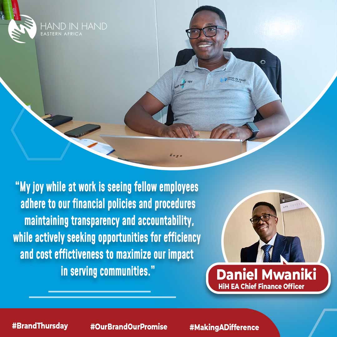 Our #BrandThursday celebrates Daniel Mwaniki, HiHEAs Chief Finance Officer. Thank you Daniel for the leadership and stewardship. #MakingADifference #OurBrandOurPromise #InspiringHopeDignityChoice