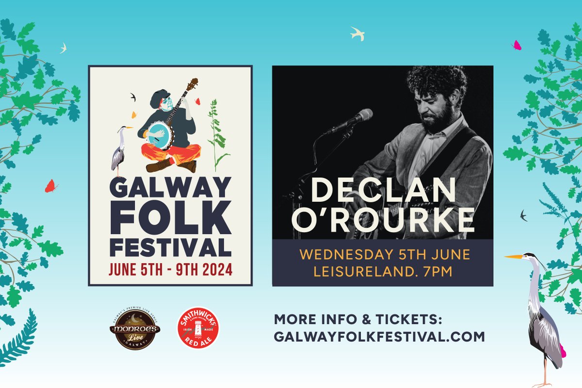 Tickets for Declan O'Rourke, plus very special guest Saoirse Casey, live at Leisureland on Wednesday 5th June are on sale NOW!! 🎟️ 👉 bit.ly/440tW4H #GFF24#GalwayFolkFestival2024 #Galway #LiveMusic #lovegalway#declanorourke #singersongwriter #folk #wildatlanticway