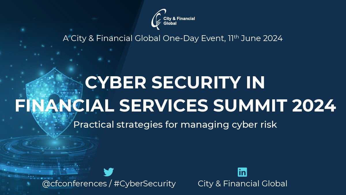 Our Cyber Security in Financial Services Summit, taking place on the 11th June, is the only event which examines not just cyber risk but also the legal and regulatory consequences of a breach. View the full list topics to be covered here: cityandfinancialglobal.com/cyber-security… #CyberSecurity