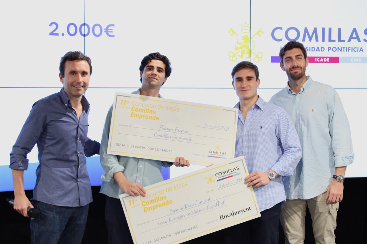 ¡La XI Edición del Concurso de Ideas Comillas Emprende llega a su fin! 🏆 Queremos agradecer a nuestros patrocinadores Iberdrola, Indra y Rocajuyent su colaboración en este tipo de iniciativas. 🚀Descubre quiénes se llevaron a casa los premios este año: bit.ly/3PWRLon