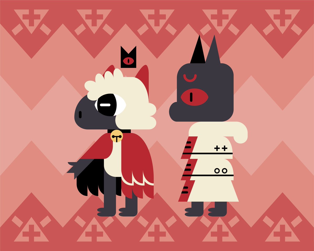 I'm trying some vector art with Lamb and Narinder #CultoftheLamb #COTL