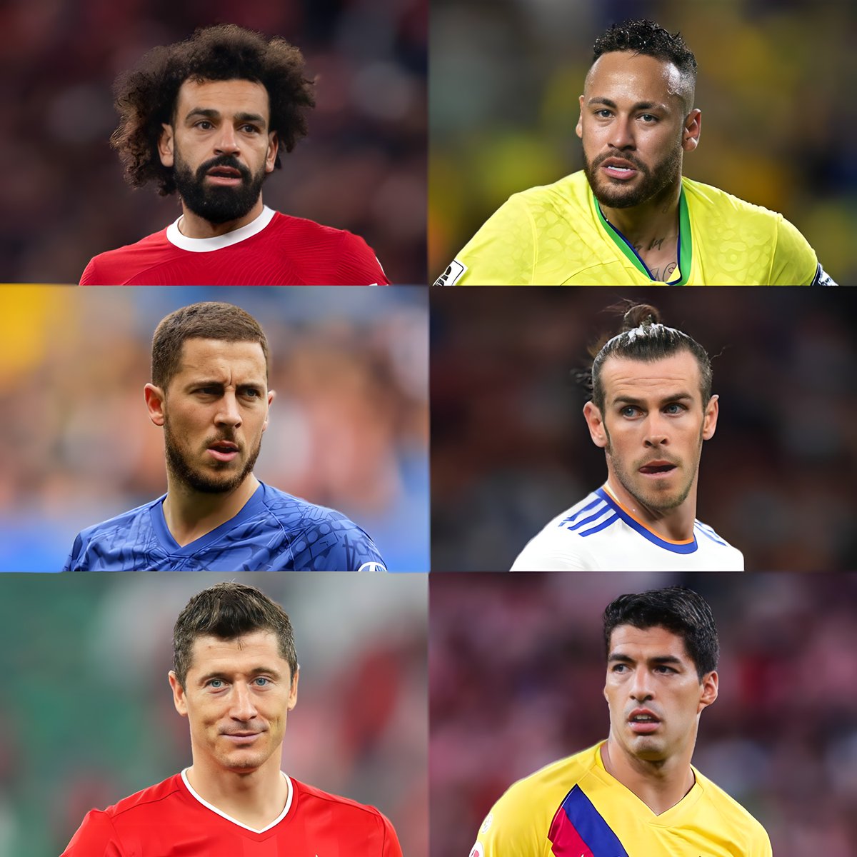 Who makes your front 3? 🤔 All in their PRIME! 🔥 🇪🇬 Mohamed Salah 🆚 Neymar 🇧🇷 🇧🇪 Eden Hazard 🆚 Gareth Bale 🏴󠁧󠁢󠁷󠁬󠁳󠁿 🇵🇱 Robert Lewandowski 🆚 Luis Suárez 🇺🇾 🫵👇