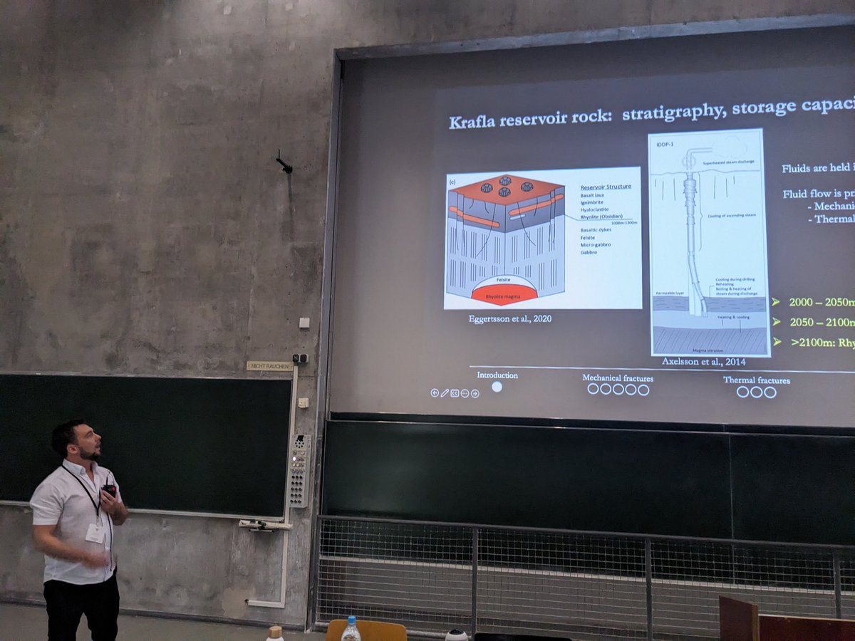 Hugh Tuffen (@htuffen) on Twitter photo Fractures control subsurface fluid flow. Anthony Lamur of <a href="/LMU_Volc/">LMU Volcanology</a> presented important new experimental and modelling results to explore fracture influence on permeability to the <a href="/KMT_Project/">Krafla Magma Testbed (KMT)</a> symposium. Fractures control subsurface fluid flow. Anthony Lamur of <a href="/LMU_Volc/">LMU Volcanology</a> presented important new experimental and modelling results to explore fracture influence on permeability to the <a href="/KMT_Project/">Krafla Magma Testbed (KMT)</a> symposium.