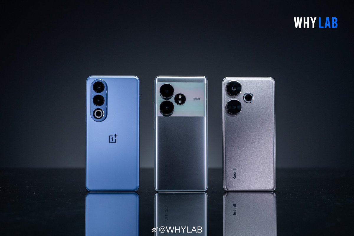 TechHome100's tweet image. Realme GT Neo6 SE, Redmi Turbo 3 and OnePlus Ace 3V design comparison.
GT Neo6 SE has better bezel and chin control.
#realmeGTNeo6SE #RedmiTurbo3 #OnePlusAce3V