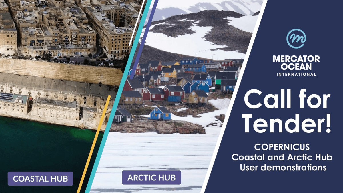 #ICYMI @MercatorOcean has announced a new Call for Tender for the #Copernicus Coastal & Arctic Hubs 🎯The goal is to improve the usability of these hubs through the development of downstream applications 📅Extended deadline: 26 April More at👇 marine.copernicus.eu/news/call-tend…