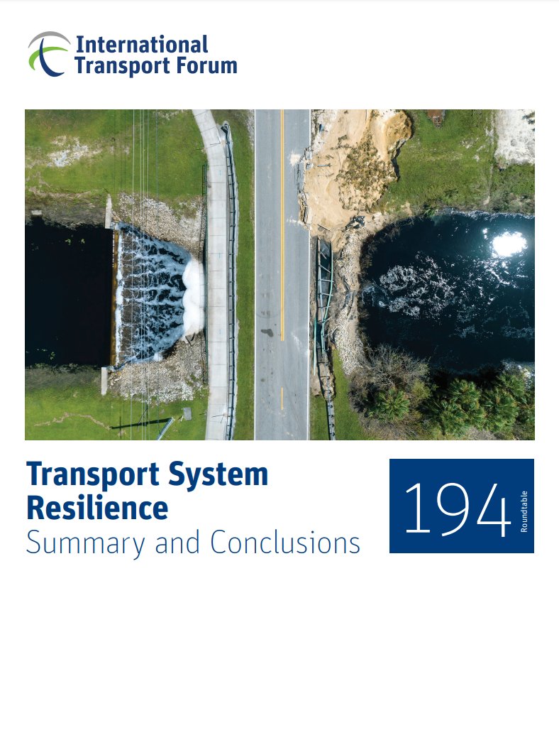 Ahead of tomorrow's @G7 #transport ministers' meeting, we just launched 𝗧𝗿𝗮𝗻𝘀𝗽𝗼𝗿𝘁 𝗦𝘆𝘀𝘁𝗲𝗺 𝗥𝗲𝘀𝗶𝗹𝗶𝗲𝗻𝗰𝗲. The study draws on the knowledge of 51 experts from 20 countries from government, IntOrgs, business, research, engineering: oe.cd/RTS