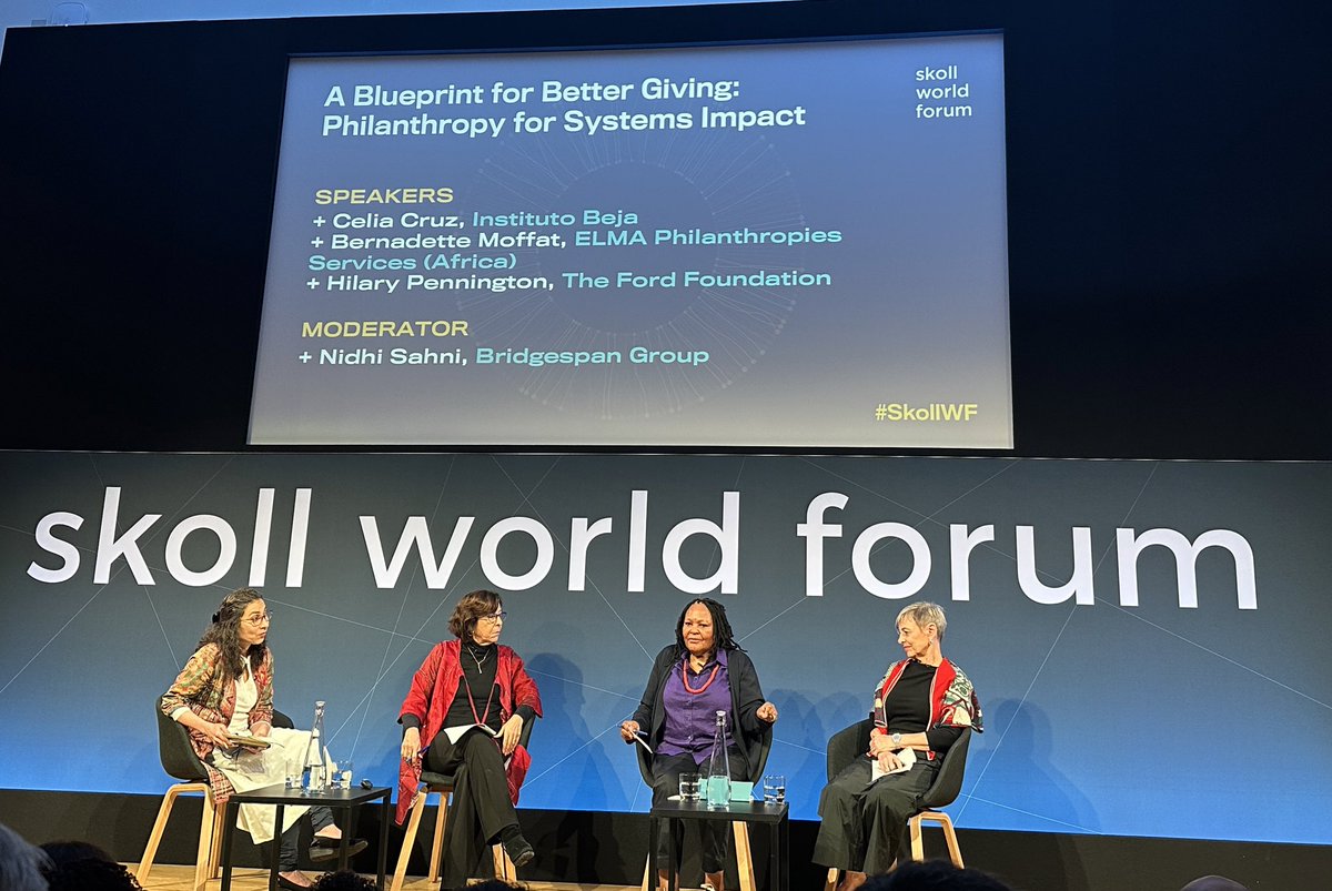 “Let’s embrace the complexity of systems change and honor the local partners.” ELMA #southafrica Executive Director Bernadette Moffat #SkollWF #africa
