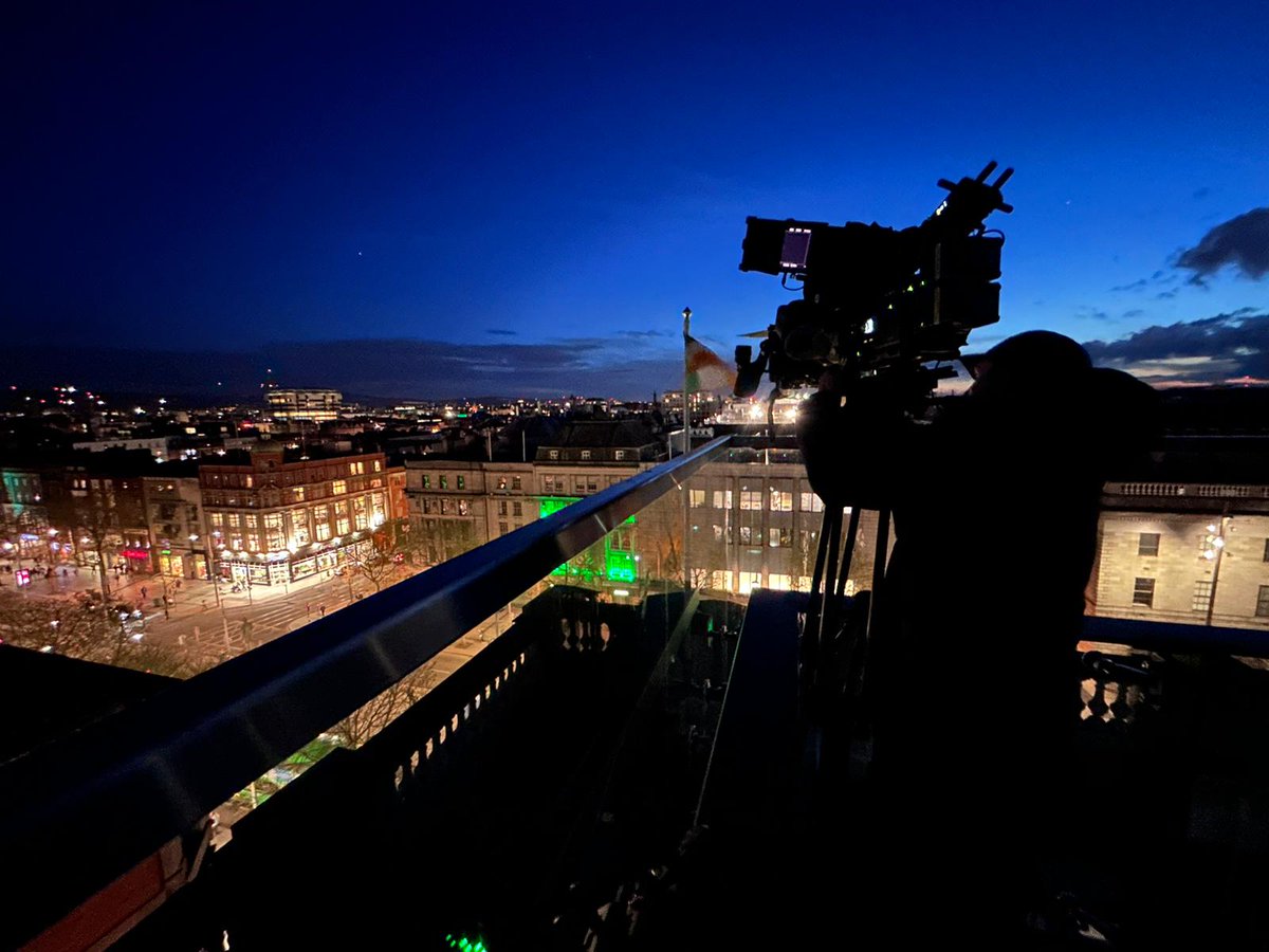 The beauty of Dublin at night. DOP Andrew Cummins with Series Director Paddy Murray out filming night time and dusk GVs of O'Connell Street and the GPO Building for the latest series of The Case I Can't Forget.