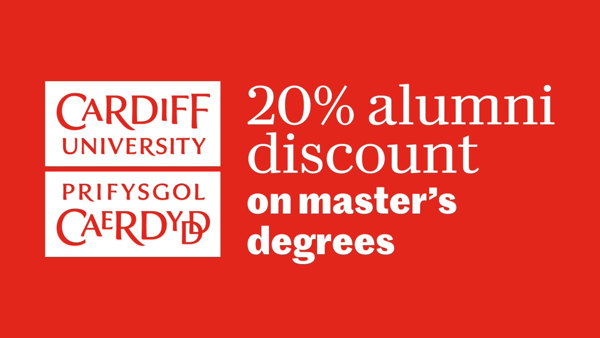 Are you a #CardiffGrad? Did you know that #CardiffUni graduates are now eligible for a 20% tuition fee discount on master’s degrees? The discount is applicable on all full-time and part-time master’s degrees that are taught on campus. ➡️ buff.ly/3U6RUI9