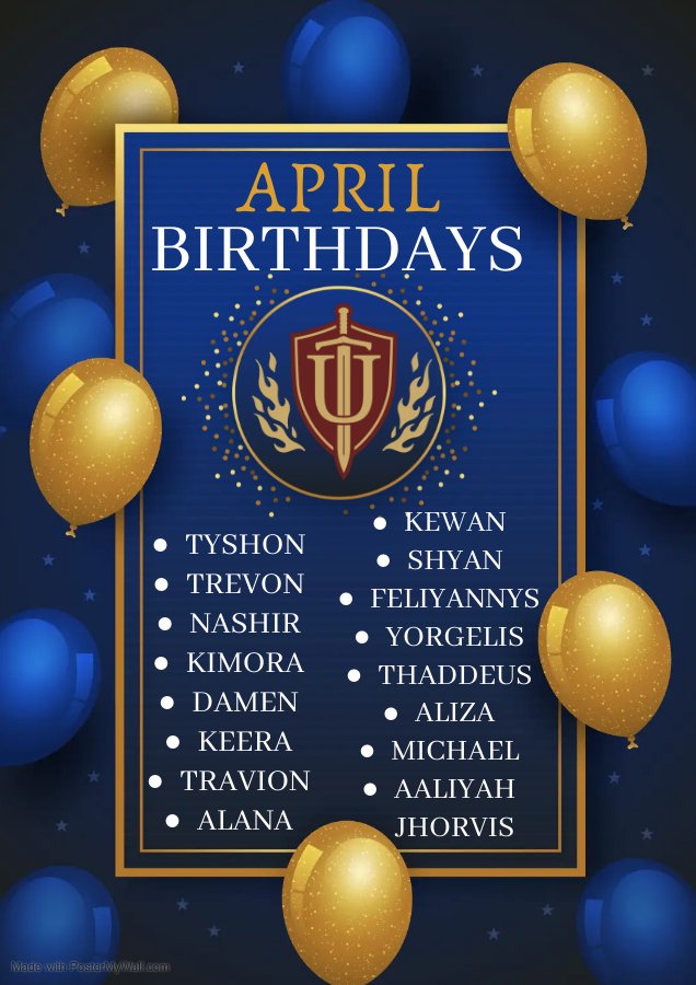 Celebrating our students with April birthdays 🎉 

#thebestarewithcps #ExploreUplift #BirthdayCelebration #students