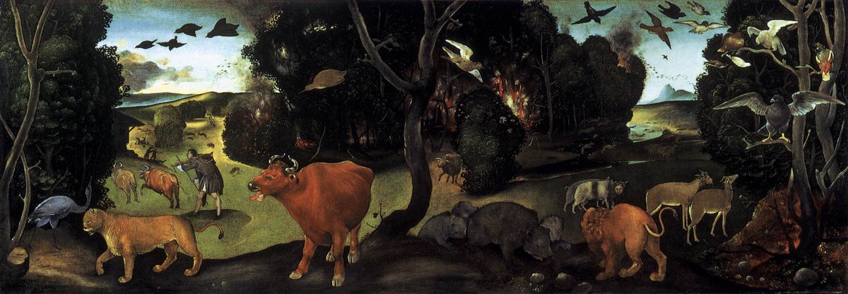Antonio79B's tweet photo. Oggi nel 1522 moriva il pittore #PieroDiCosimo.

(INCENDIO NELLA FORESTA, anno 1500-1505 circa, olio su tavola, 71,2 × 202 cm, Ashmolean Museum, #Oxford).

#12aprile. https://t.co/mTLDDVJIed