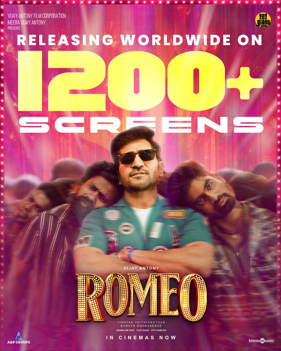 #Twitter #VA22 #VijayAntony22 Update @vijayantony's #ROMEO #ரோமியோ Get ready for a dose of pure love and entertainment💖🎉 #Romeo🌹#LoveGuru will whisk you away with lots of heartwarming moments across 1200+ theatres worldwide. A summer blockbuster🔥