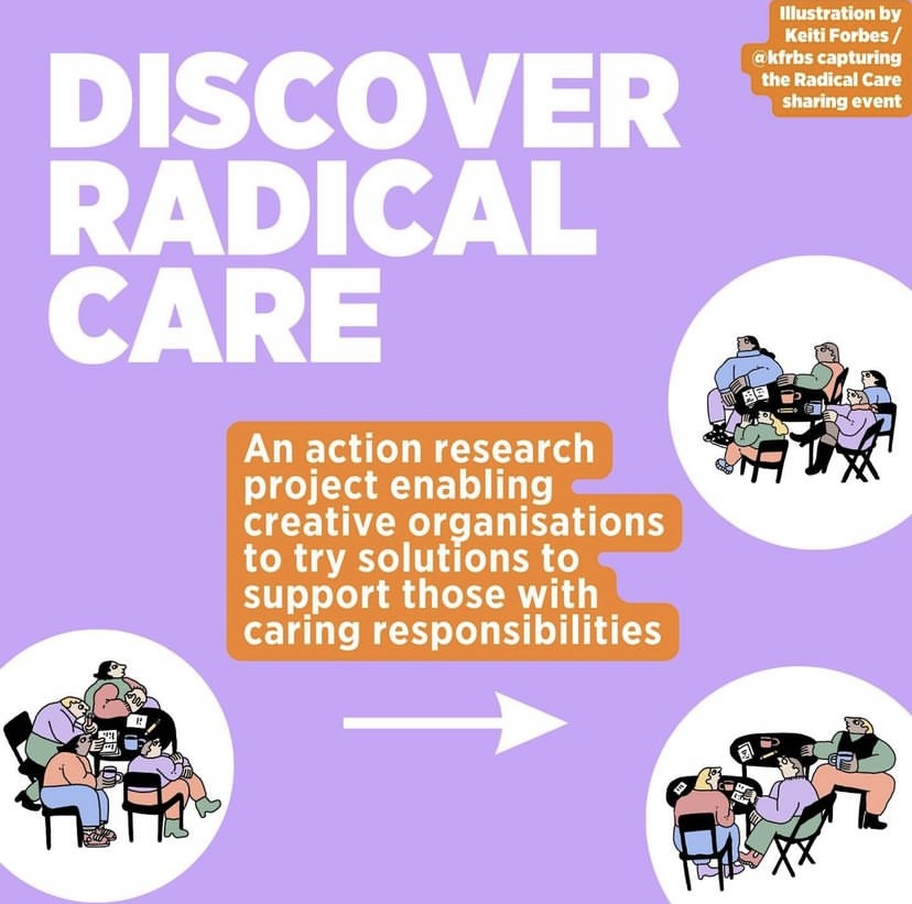 Radical Care was an action research project funded by @CreativeScots to enable organisations in the arts, screen and creative industries to try solutions to help those working in the creative community with caring responsibilities. Read more here: tinyurl.com/bdc9nttc