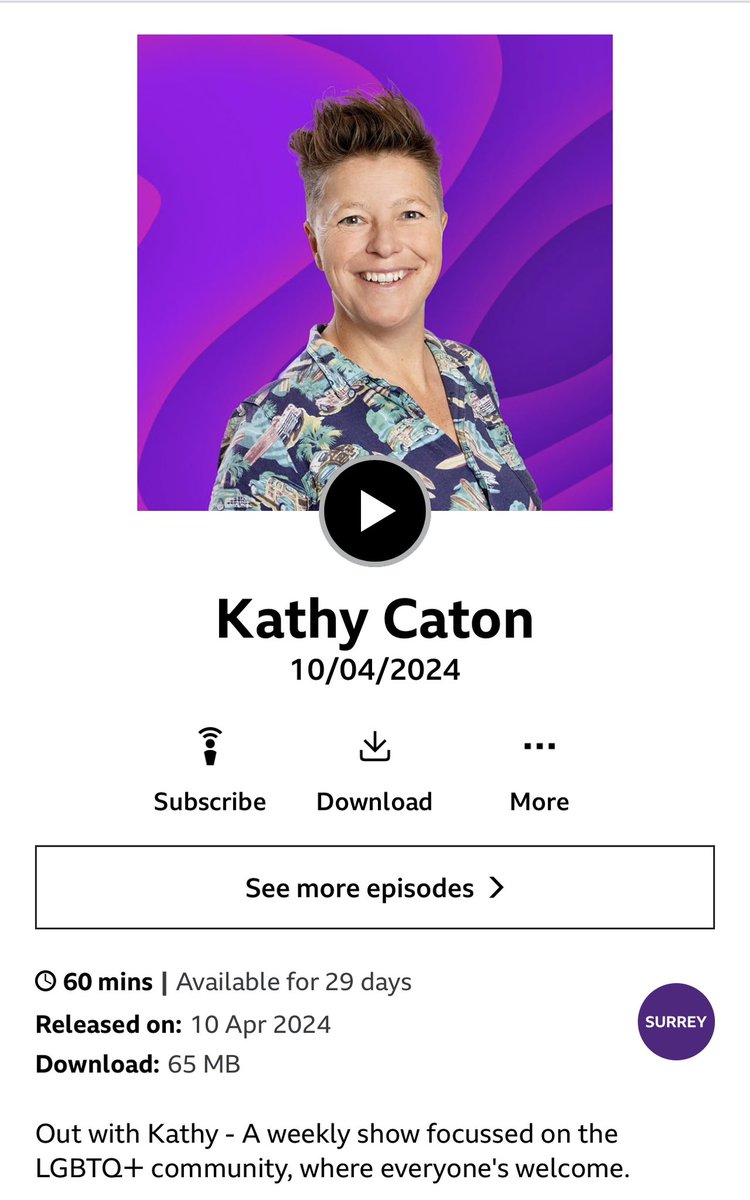 It’s great to listen to radio show ‘Out With @kathycaton’ on @BBCSurrey LGBTQ+ news, guests and music. It’s so refreshing and much needed to counter the conflict around our community. #lgbtqcommunity #lgbtradioshow #bbcradio #LwiththeT