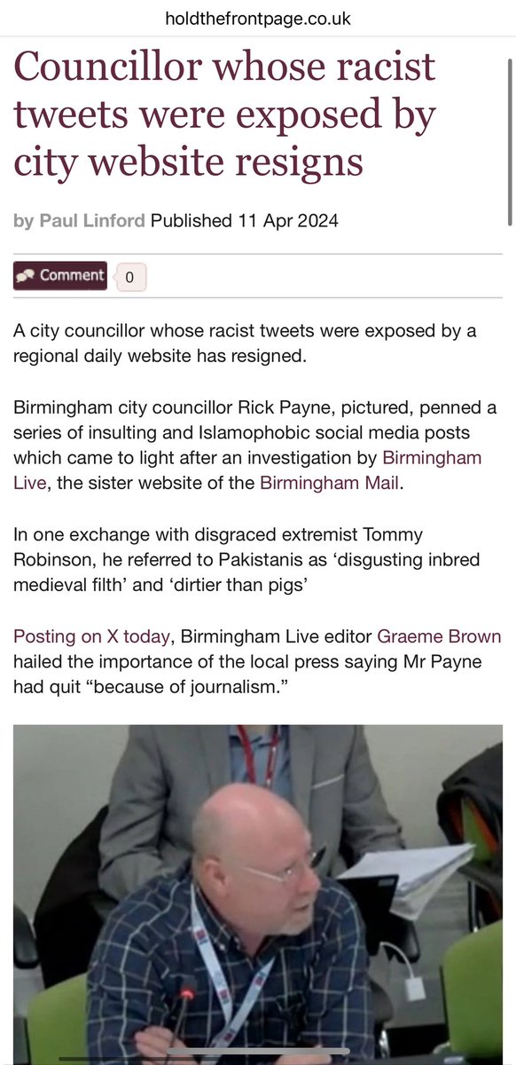 Good riddance to some bad rubbish in Birmingham as racist tweet councillor resigns holdthefrontpage.co.uk/2024/news/coun…