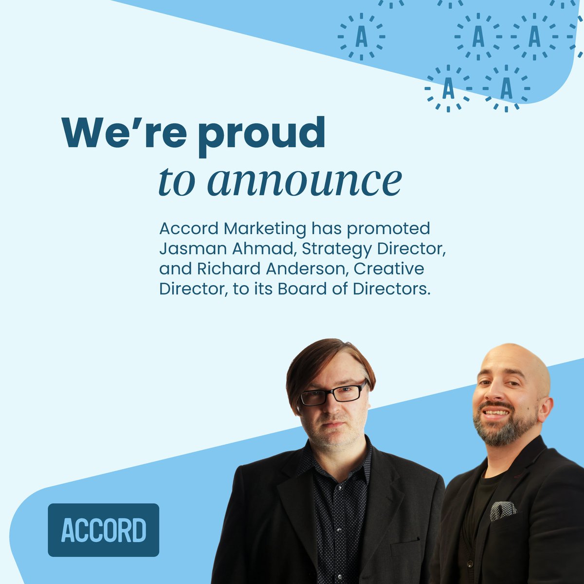 We are thrilled to announce the appointment of two members to our Board of Directors- Jasman Ahmad, Strategy Director, and Richard Anderson, Creative Director.

Continue reading ➡️accordmarketing.com/insights/accor…