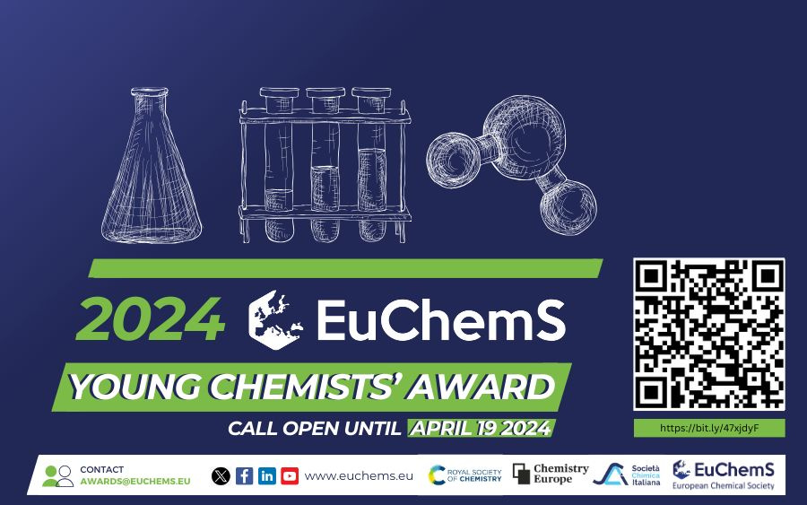 ⏰❗One week remains to apply - don't miss your chance to present at @EuChemS_Congres! Young #researchers, who have an oral #abstract submitted to #ECC9 are eligible! ⤵️ euchems.eu/awards/europea… #EYCA is kindly sponsored by @SocChimIta, @ChemEurope and @RoySocChem