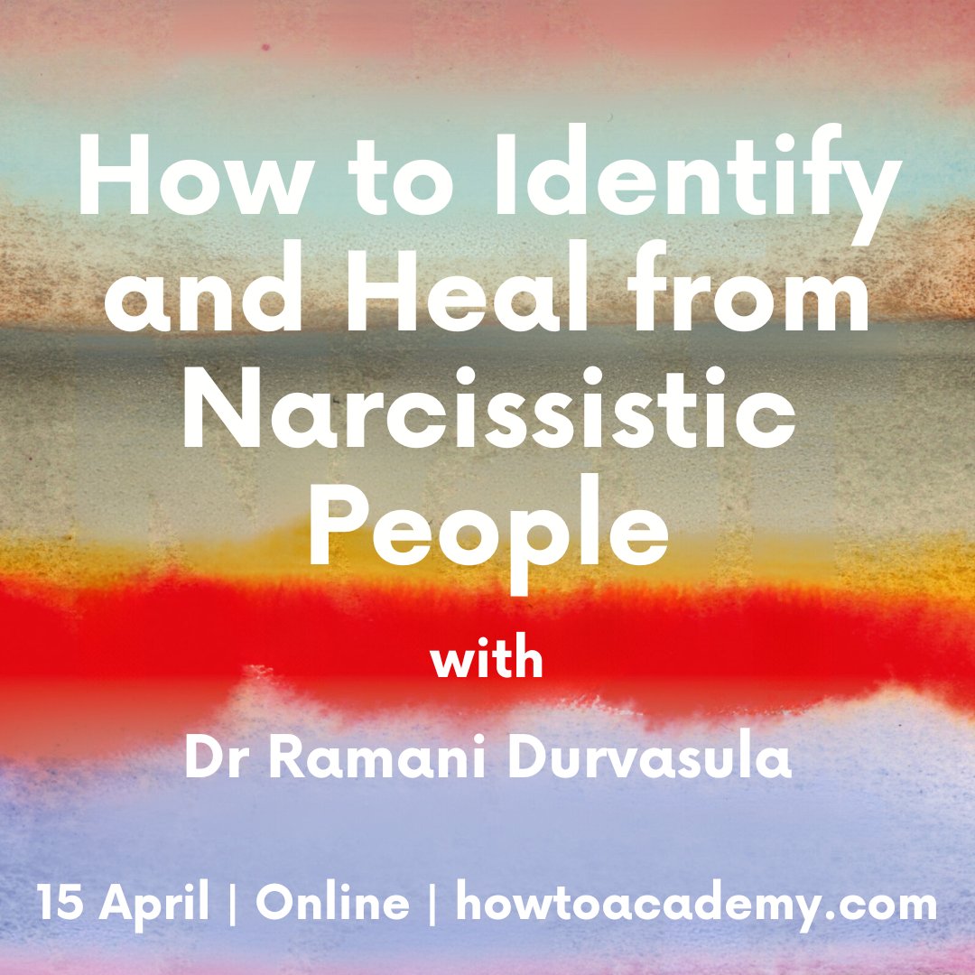 Psychologist @DoctorRamani joins us with a guide to protecting and healing yourself from the narcissism you can’t see. 15 Apr | 6:00pm | Online Tickets: howtoacademy.com/events/how-to-…