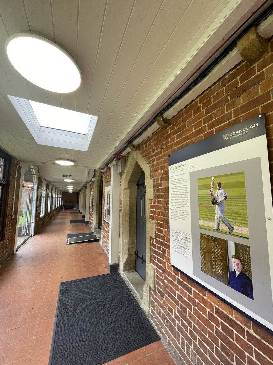 Our main School building now honours some of our @OldCranleighans, ranging from academics, athletes, entrepreneurs, performers, historians and more. When you pass by, you can read some incredible stories from over a century of Old Cranleighans. #CranleighSchool #OldCranleighans