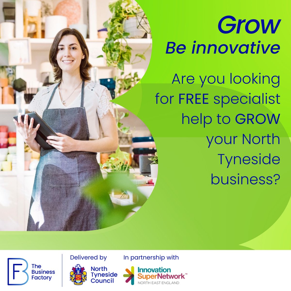 Free business support available in North Tyneside now including: 📈 business strategy 💵 access to finance 💡IP, productivity and innovation 🌎 sustainability and net-zero aims 🧑 recruitment 🏠 property matters Get in touch to find out more 👉 supernetwork.org.uk/support/grow-n…