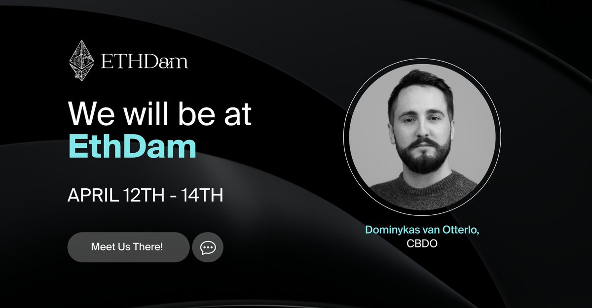 Are you ready for #ETHDam? We will be attending from April 12th to 14th, a conference focused on the best Privacy and Security builders. Meet us there 🤝