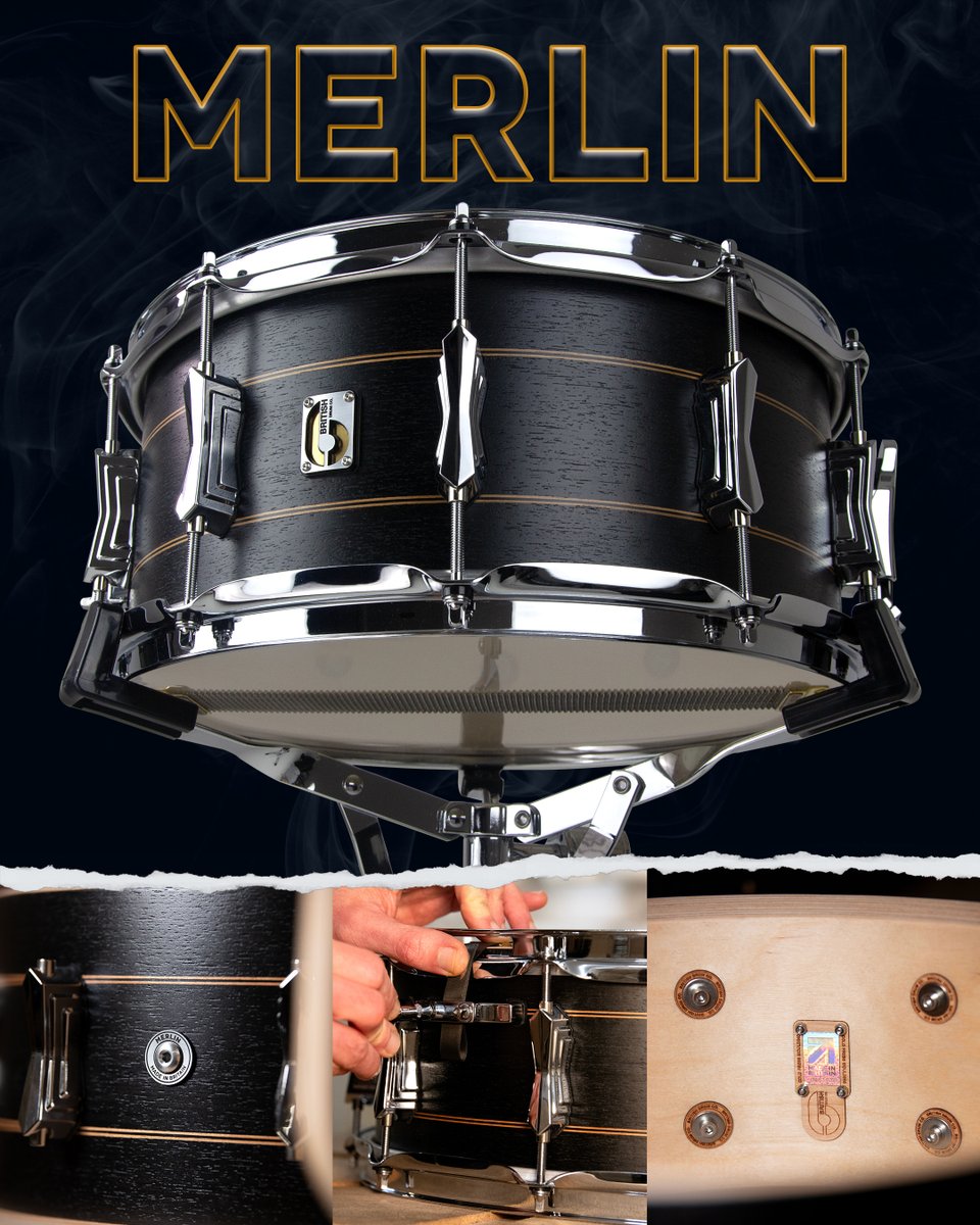 Embrace the darkness with Merlin, the ultimate power player. Crafted from a blend of 20-ply maple and birch, this shell is a force to be reckoned with. Available in two sizes, Merlin is ready to unleash its raw power whenever you need it. #britishdrumco #merlin #madeinbritain