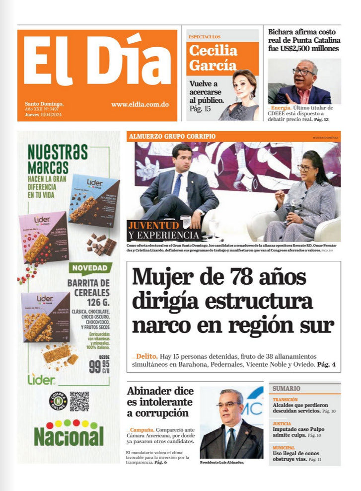 El Día en portada.