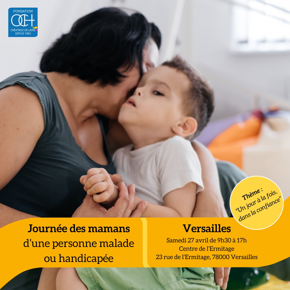 Fondation OCH (@och_handicap) on Twitter photo ✨ Pour vous, mamans de Versailles et d'Île-de-France ! La journée pour les mamans d'une personne malade ou handicapée arrive dans votre ville !
👉 Informations et inscriptions sur : och.fr/evenement/jour………
<a href="/Versailles/">Versailles</a>
#FondationOCH #JDM #mamans #handicap ✨ Pour vous, mamans de Versailles et d'Île-de-France ! La journée pour les mamans d'une personne malade ou handicapée arrive dans votre ville !
👉 Informations et inscriptions sur : och.fr/evenement/jour………
<a href="/Versailles/">Versailles</a>
#FondationOCH #JDM #mamans #handicap