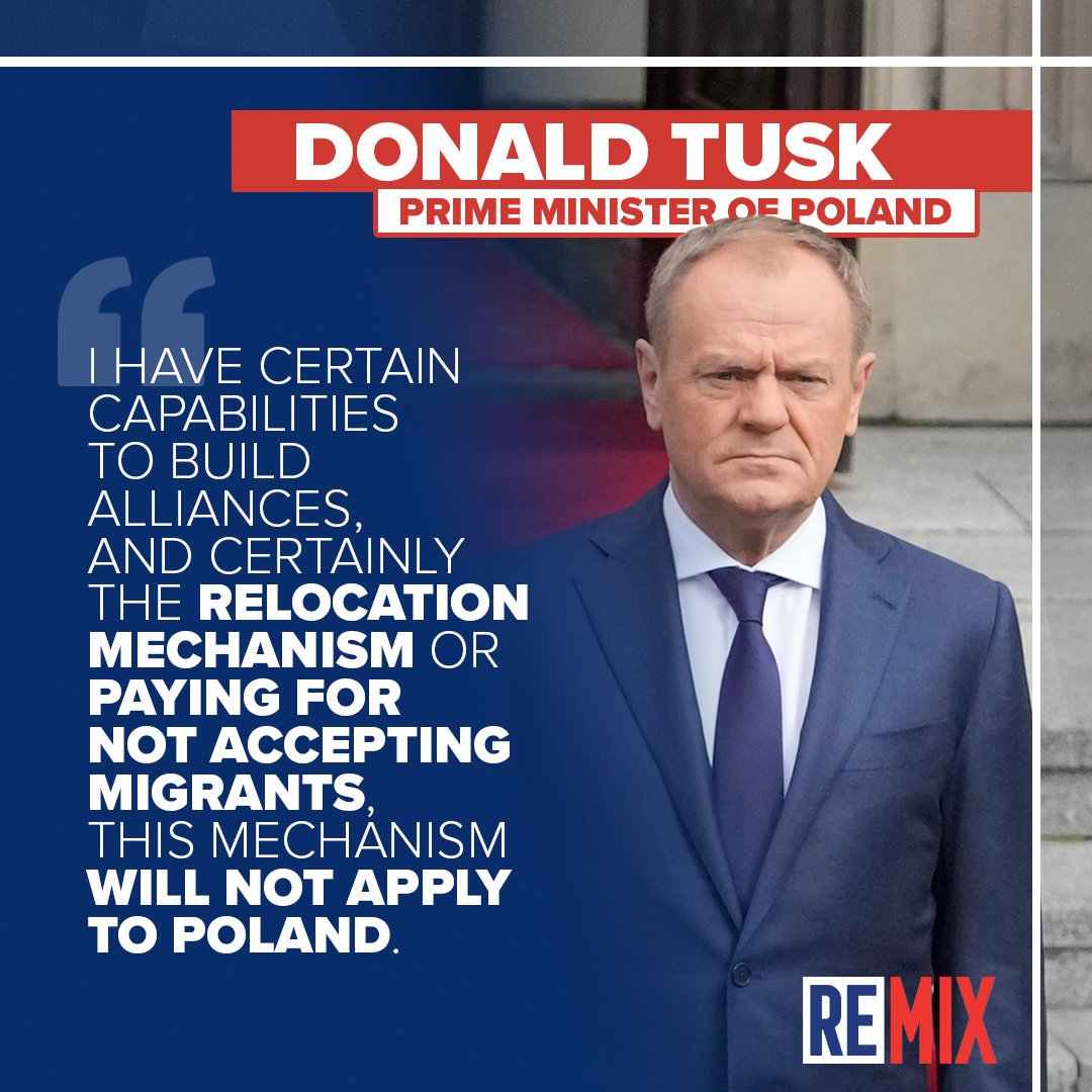 🇵🇱🇪🇺 Polish Prime Minister Donald Tusk insists the EU Migration Pact, which forces countries to accept migrant quotas or pay a fine, 'will not apply to Poland.' So why did his MEPs all vote for this exact measure in the European Parliament yesterday? 😕