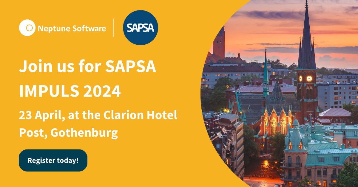 ⏰ Tick-tock! SAPSA IMPULS 2024 sails in <2 weeks! 🚀 Dive into the ultimate meetup for SAP enthusiasts on April 23 at the Clarion Hotel Post, Gothenburg. 👋 Meet the Neptune Crew, explore innovation, & catch Viking’s success story. #SAPSAIMPULS2024 okt.to/8tPp5E