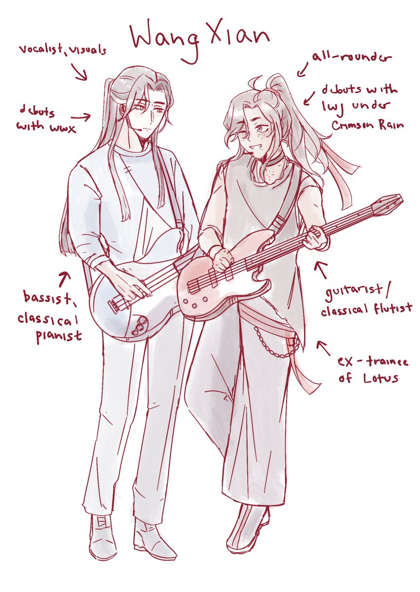 my hualian idol au has expanded to feature wangxian and bingqiu as well 🎤🌸

some quick profiles for each of them
#tgcf #mdzs #svsss 