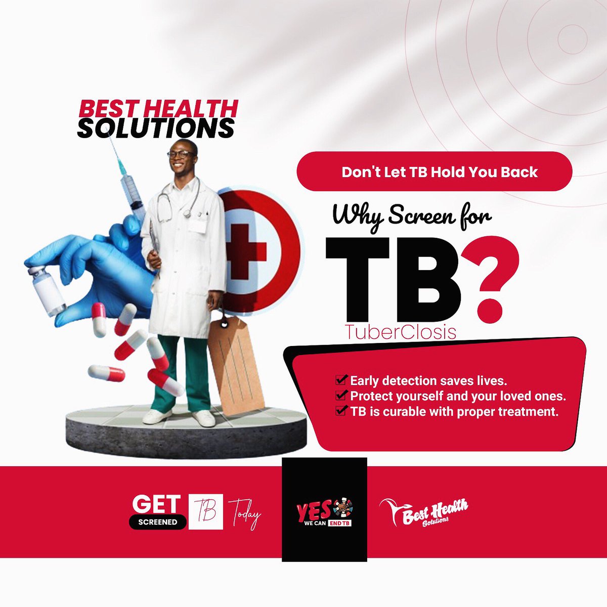 TB screening is a beacon of hope in the battle against this ancient adversary. Together, let us illuminate the path to early diagnosis, compassionate care, and a future where TB holds no power over us. #stoptb #endtb #yeswecanendtb