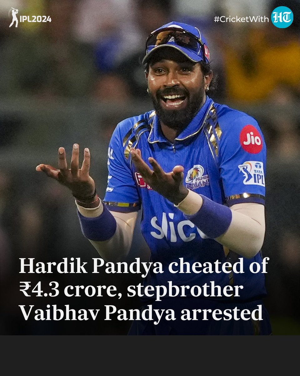 #CricketWithHT | #HardikPandya's stepbrother Vaibhav Pandya has been arrested (via @HTSportsNews) hindustantimes.com/cricket/hardik…