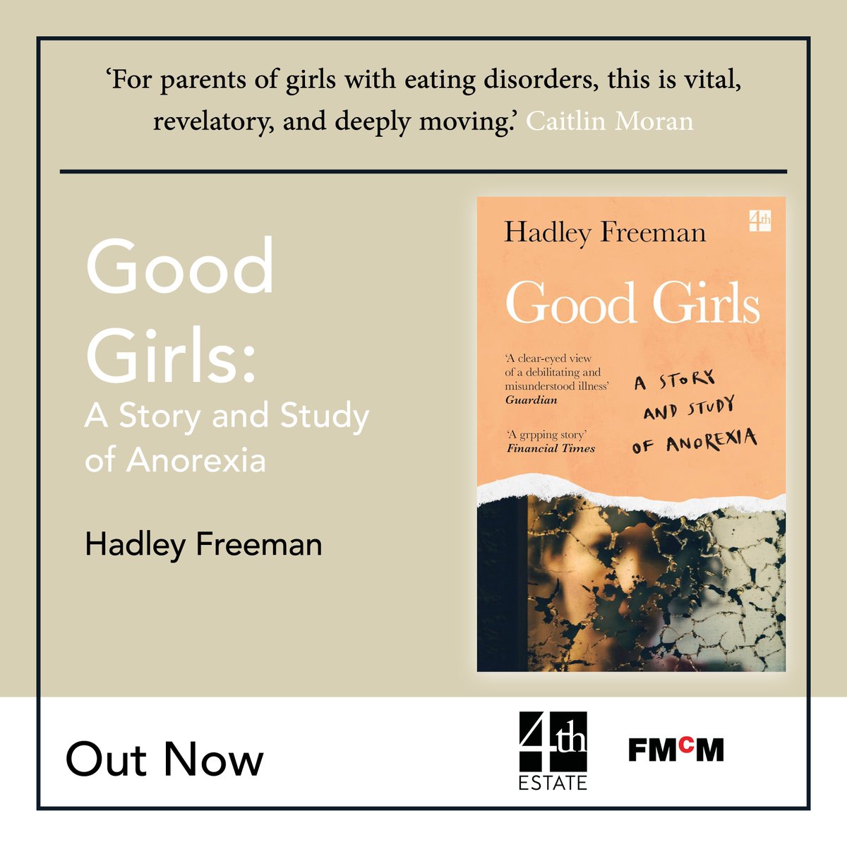 Congratulations to Hadley Freeman @HadleyFreeman on publication day for #GoodGirls! ‘I urge any anorexic, or parent of an anorexic, to read this book’ @DailyMailUK Published by @4thestatebooks. Buy your copy here: shorturl.at/sFUZ3