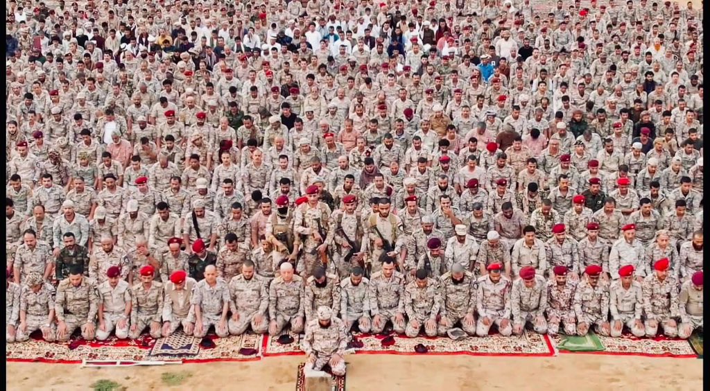 Eid prayer Yemeni Army in Saada