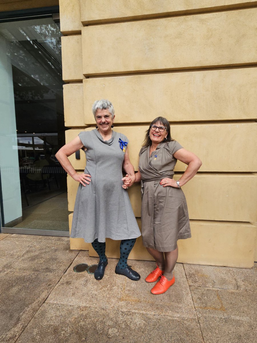 Today our glorious co-convenors Barbara Baird and Brigid Ann Coombe @BrigCoombe were invested with their Member of the Order of Australia medals, making them officially (according to extensive saaac knowledge) the first abortion activists to be recognised in these honours 🧡🧡