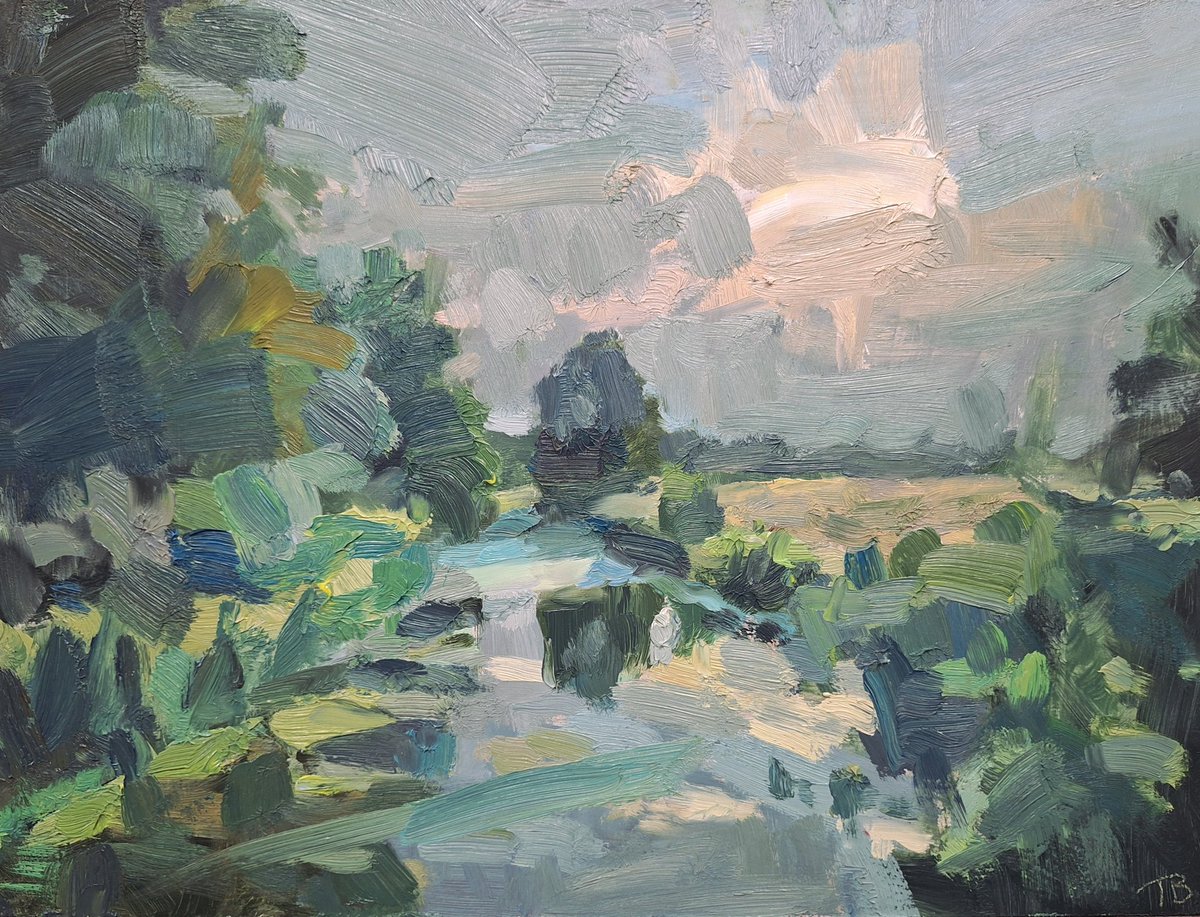 'River Bure, Norfolk, High Summer', oil on board, 12inches x 16inches. AVAILABLE. For details send me a direct message or email me at tim@timbensonart.co.uk