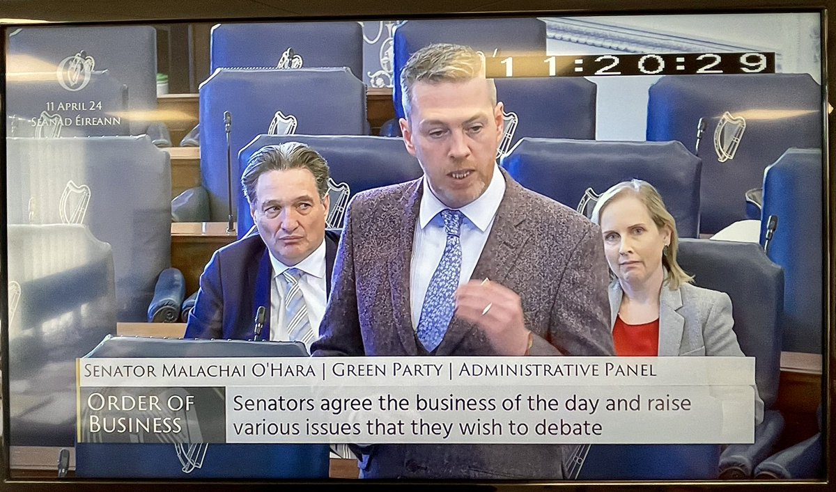 Green Party Senator @oharamal giving his maiden speech in the Seanad. Well done Mal and congratulations! @greenparty_ie @GreenPartyNI