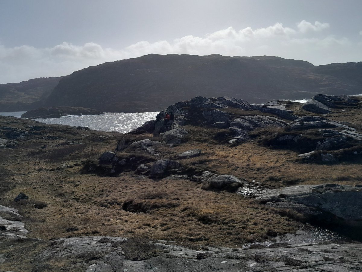 Setting off our 2nd year @OxUniEarthSci undergrads with a small mapping exercise on Achmelvich peninsula. Archean rocks in the sunshine - what could be better?! 😎