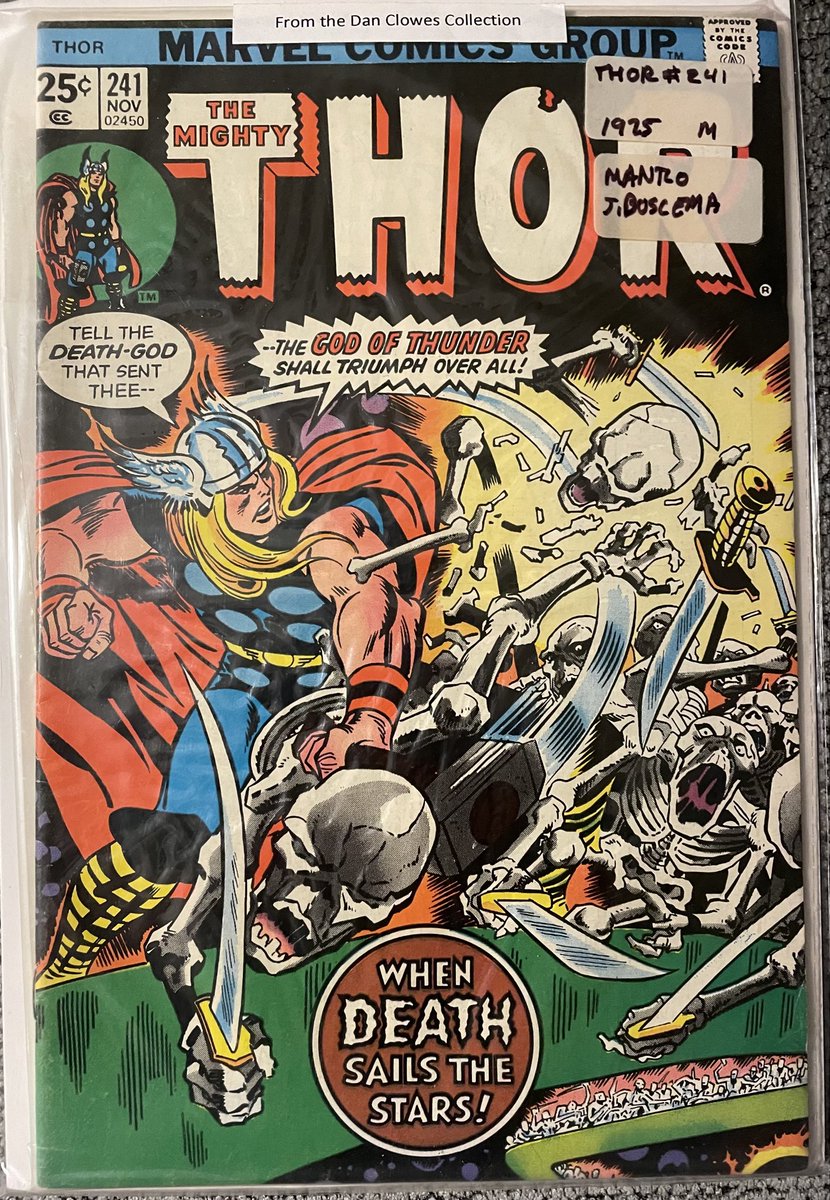 Went to Chicago Comics yesterday and got a few Thor books from the Daniel Clowes collection. They each have a sticker on the bag with notes about artist, writer, condition etc written by Clowes’s own hand. Here’s another one.