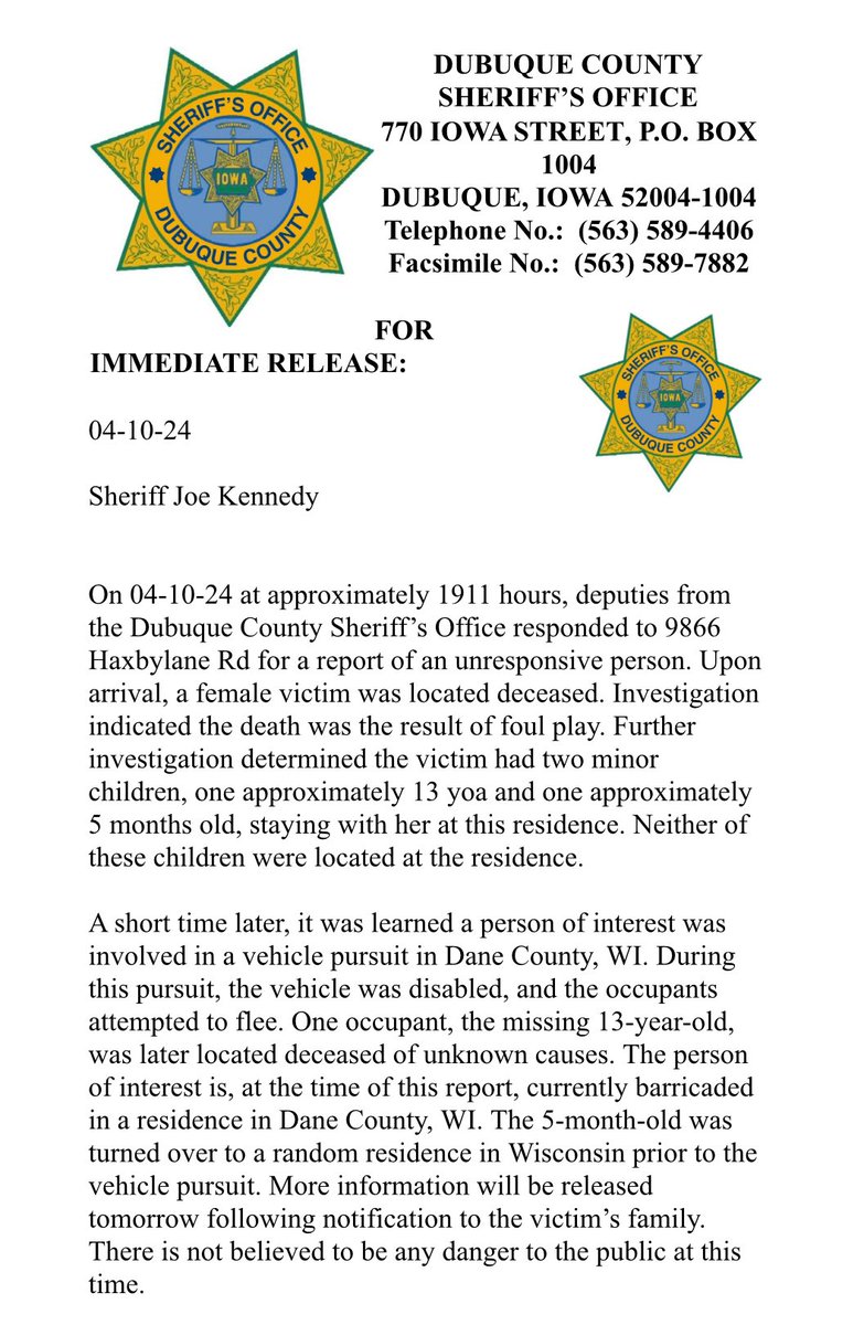 A woman is found dead in a home in Iowa. Authorities find a person of interest here in Dane County. That person is barricaded in a home in the Town of Albion right now. A tragic story with a lot of moving parts and a lot of questions this morning. Watch @wmtv15news