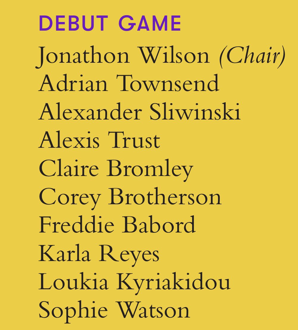 It was a real honour to chair this years jury for debut game in the @BAFTAGames awards. It was a really great and fun discussion all round. Good luck to all the nominees tonight and huge shout out to all my amazing jurors for taking part 🙏