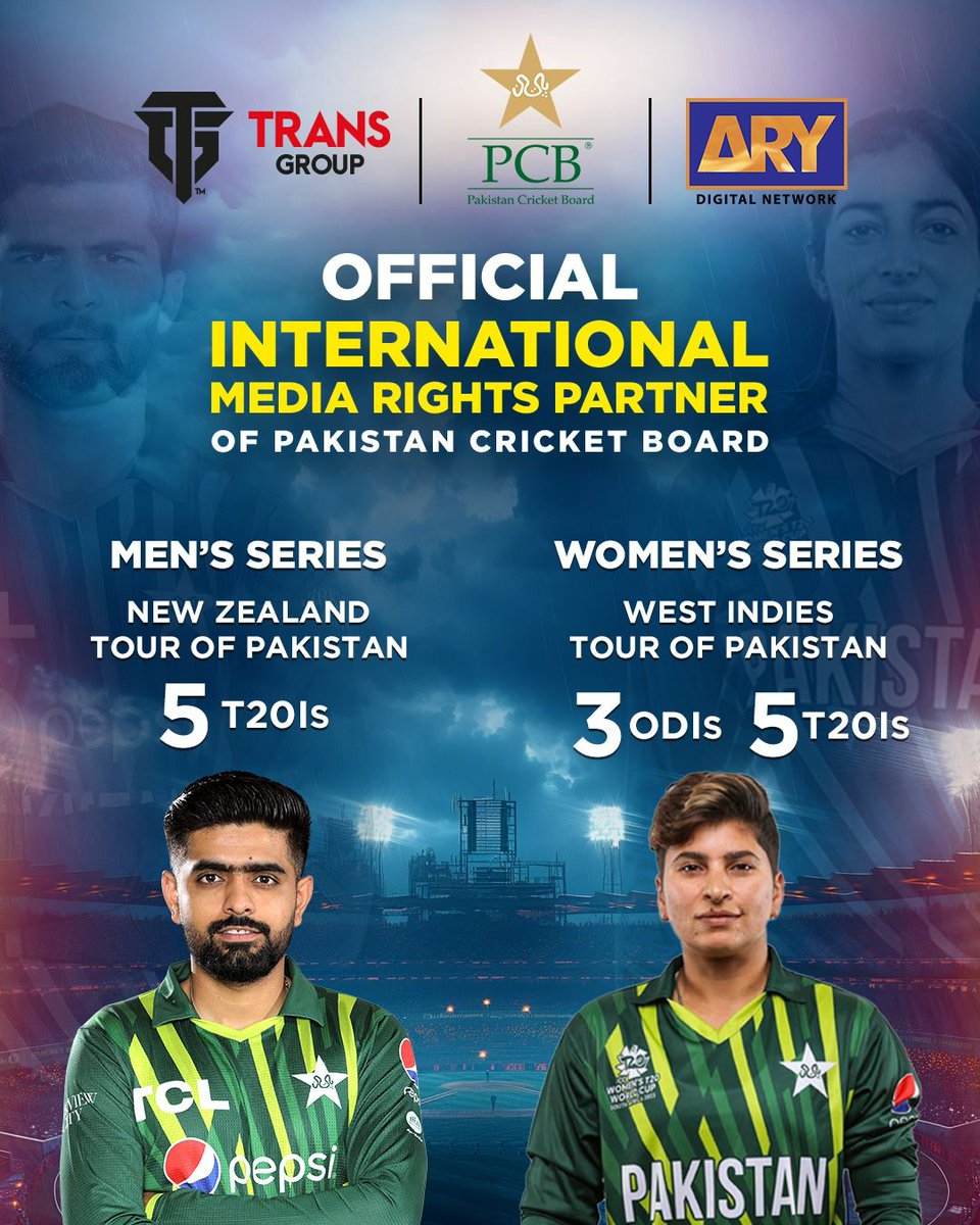 ARY Digital and Trans Group consortium is now the International Media Rights Partner of the Pakistan Cricket Board. 🙌

@TheRealPCB

More here: pcb.com.pk/press-release-… 🏏📺

#PAKvNZ | #PAKWvWIW | #BackTheBoysInGreen | #BackOurGirls