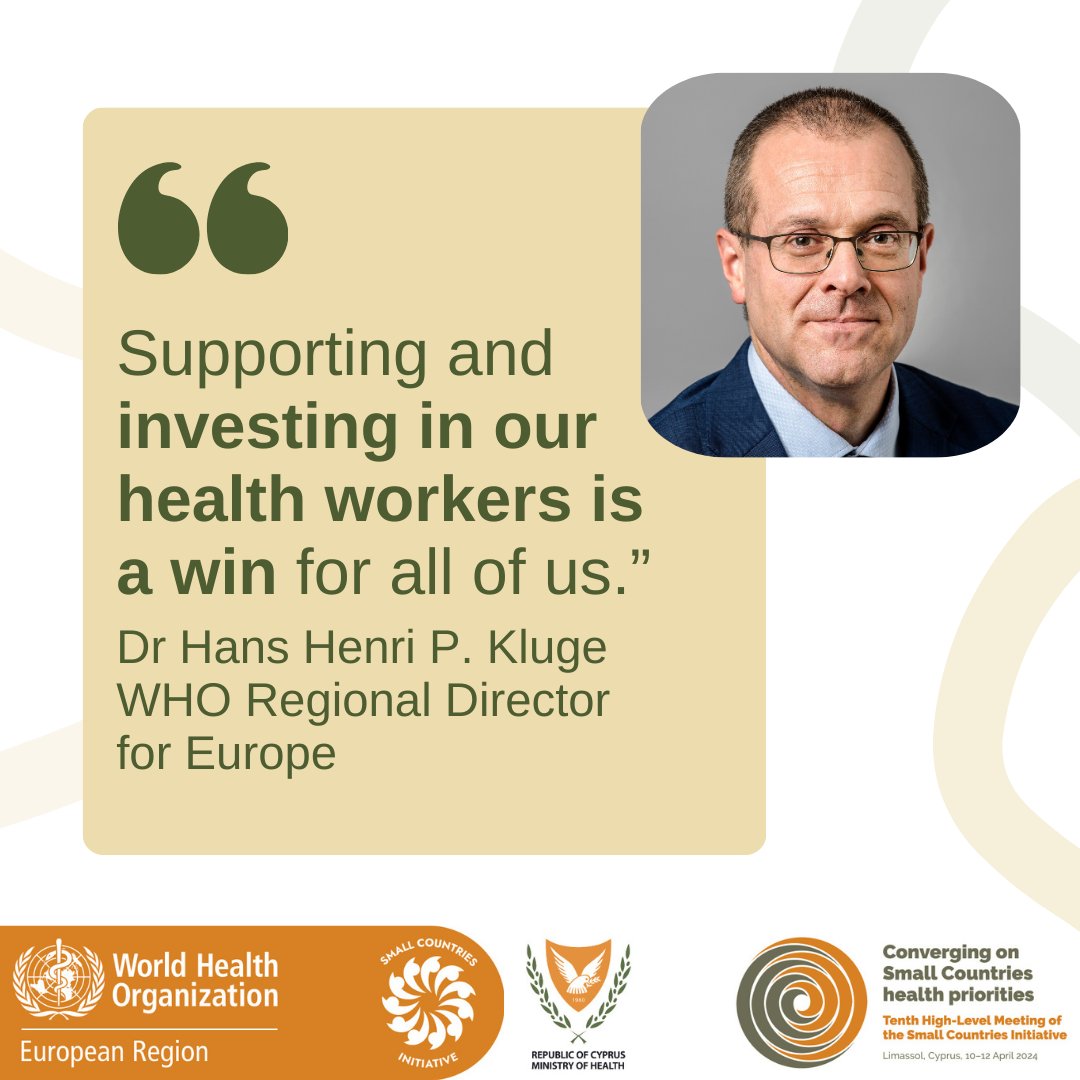 Ministers and delegates from 11 of the smallest countries in WHO Europe Region are discussing how to tackle their #HealthWorkforce challenges today. “Supporting and investing in our health workers is a win for all of us” - @hans_kluge bit.ly/3VRRmXX