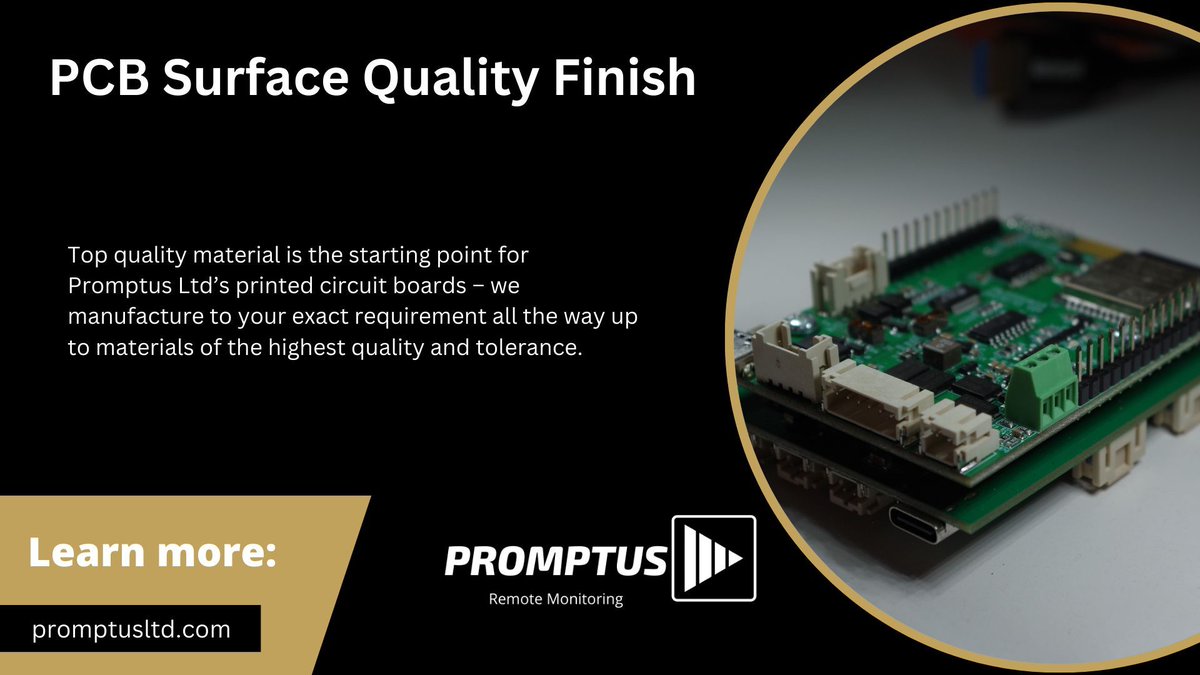 The quality of the PCB surface is critical for overall performance &amp; reliability

🧽 A smooth &amp; clean surface is essential for proper soldering of components, ensuring good electrical connections

👍 We employ surface finishing to enhance surface quality

promptusltd.com/manufacturing
